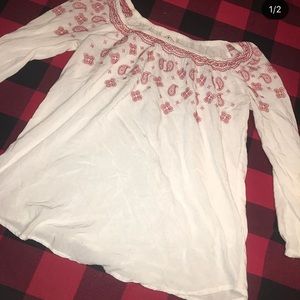 white off the shoulder blouse